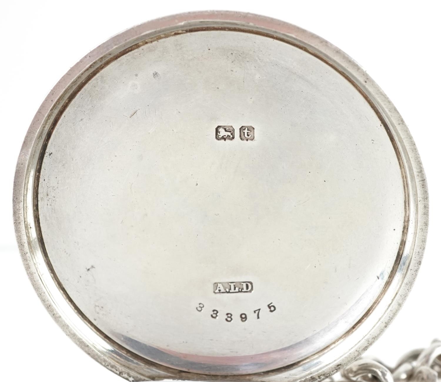 Equity Watch Co, George V gentlemen's silver keyless full hunter pocket watch having enamelled and - Image 3 of 7