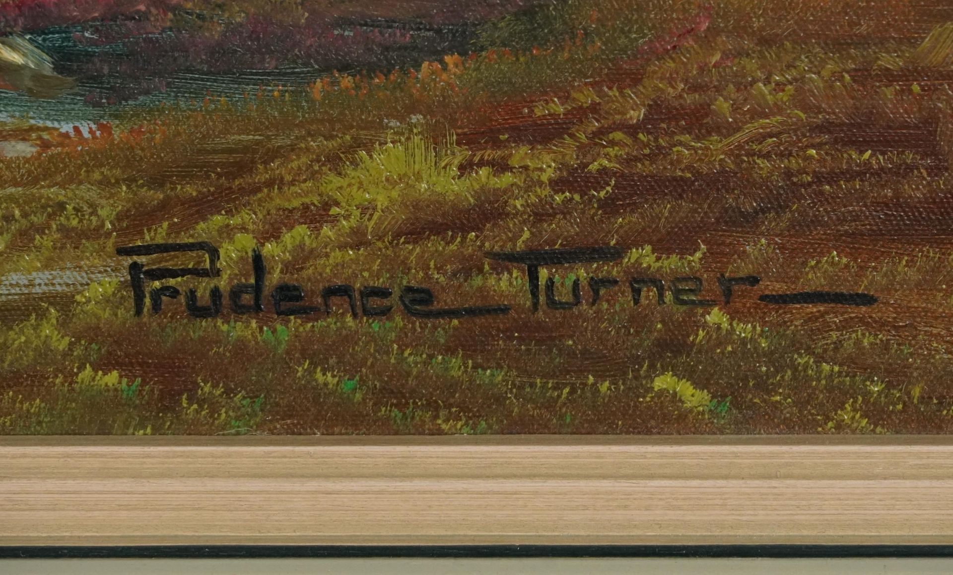 Prudence Turner - Loch Maree, Scottish school oil on canvas, inscribed verso, mounted and framed, - Image 3 of 6