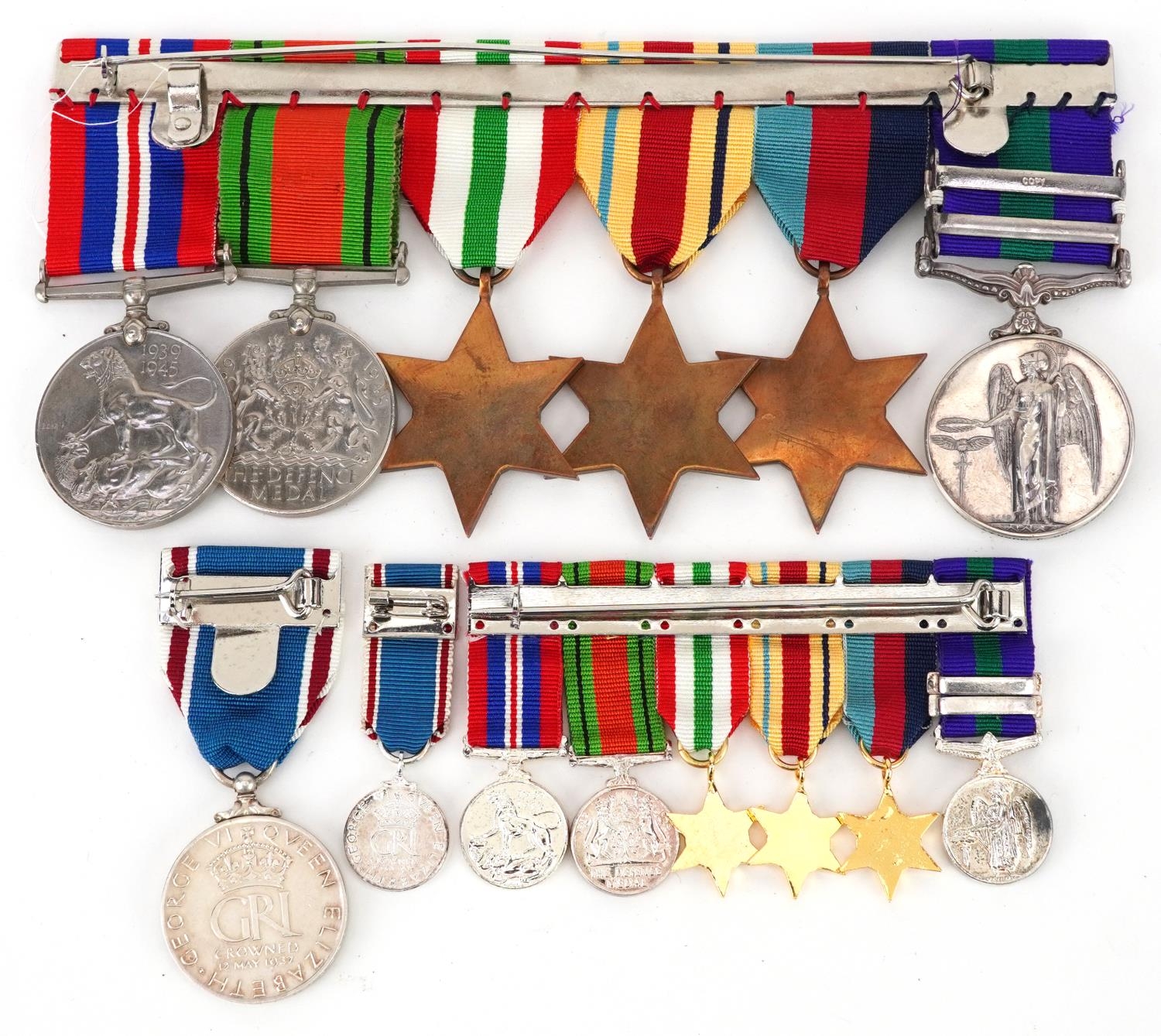 British military World War II seven medal group with dress medals including General Service medal - Image 2 of 5