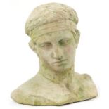 Classical garden stoneware bust of Diadoumenos