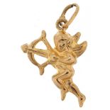 9ct gold charm in the form of Cupid, 1.8cm high, 0.6g