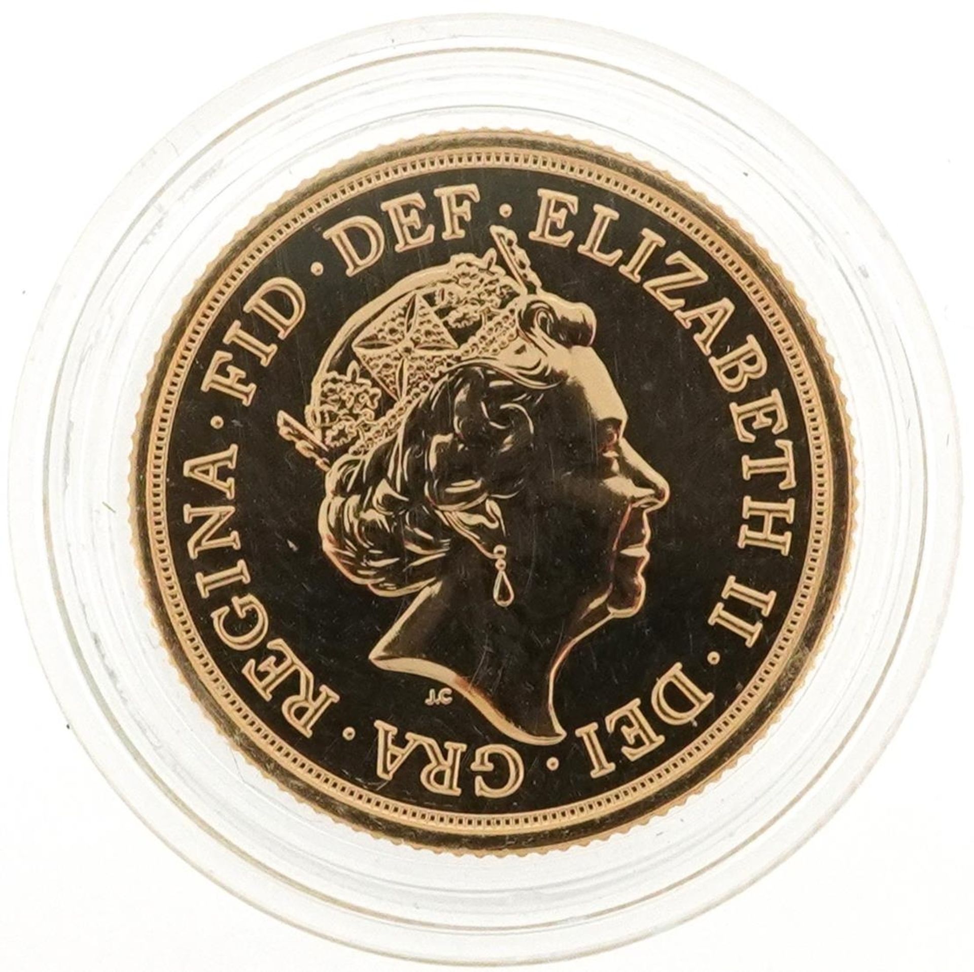 Elizabeth II 2022 Royal Coat of Arms gold sovereign - Image 2 of 2