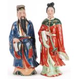 Two Chinese porcelain figures including and example of Fuxing God of Happiness, the largest 31cm