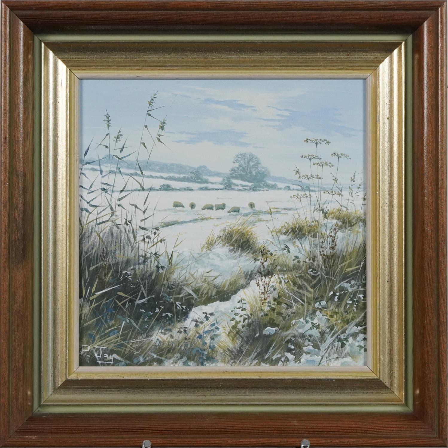 Peter Jay - Snow, Track on the Marsh and Summer on the South Downs, three oil on boards including - Image 9 of 20