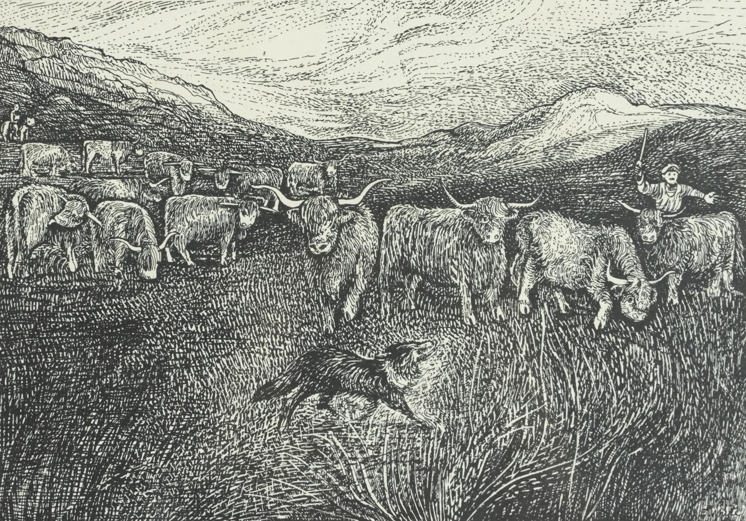 Edna Whyte - Highland Life, four pencil signed woodcuts, framed and glazed, each 30cm x 23cm - Image 2 of 20