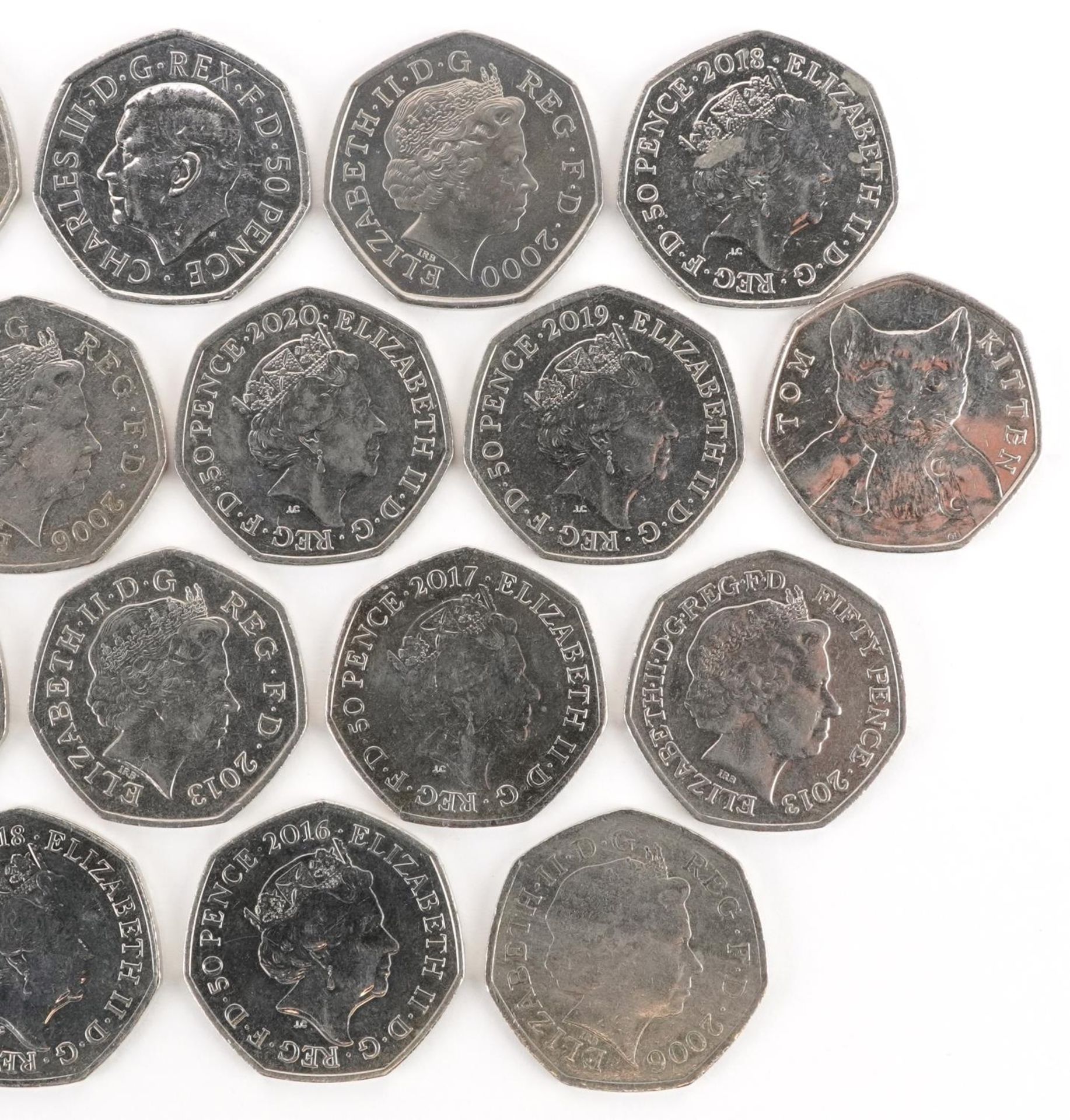 Twenty Elizabeth II fifty pence pieces, various designs including London 2012 Olympics and - Bild 6 aus 6