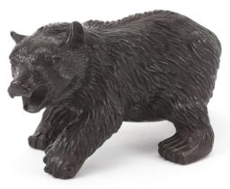 Patinated bronze study of a brown bear, 21cm in length