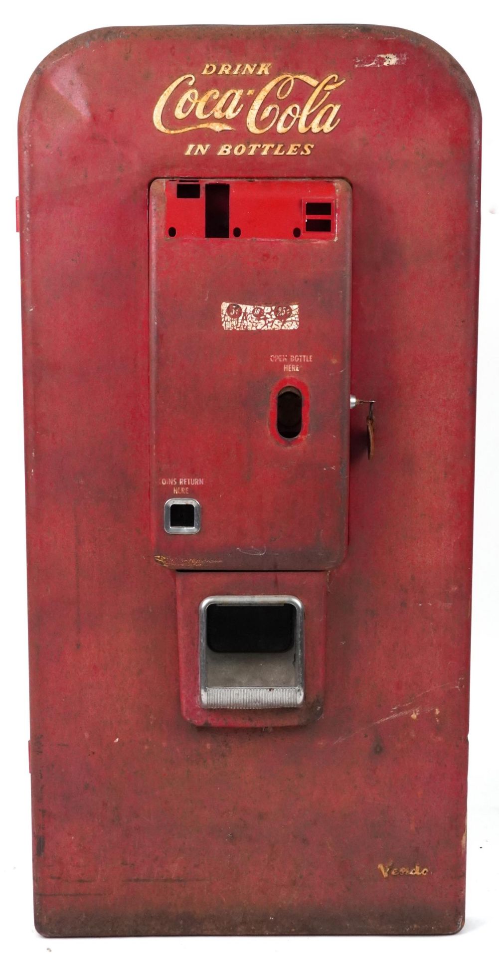 Vintage Vendo Coca Cola advertising fridge door, 144cm x 68cm