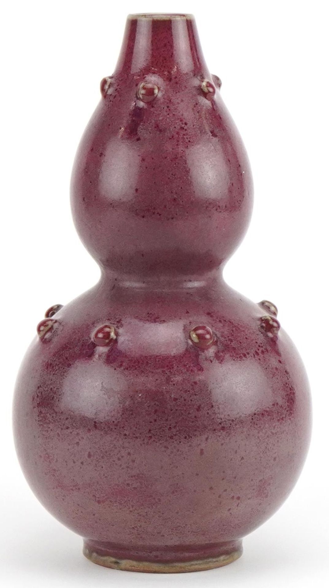 Chinese porcelain double gourd vase having a red glaze, 25cm high - Bild 4 aus 6