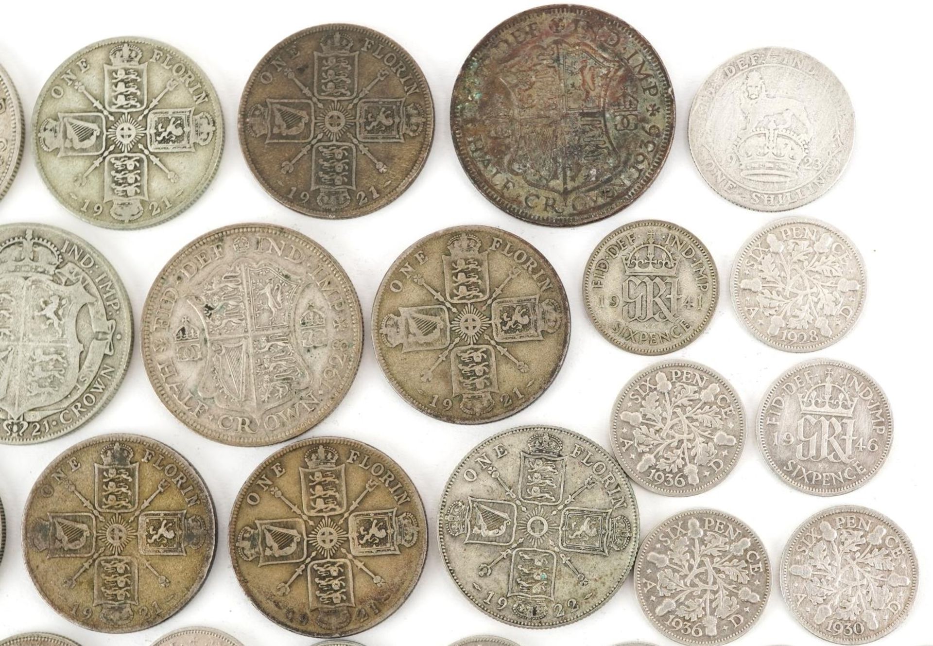British pre decimal, pre 1947 coinage including half crowns and shillings, 320g - Bild 8 aus 10