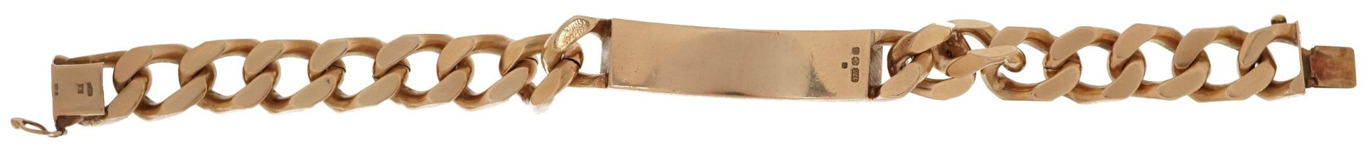 Heavy 9ct gold gentlemen's unengraved curb link identity bracelet housed in a Carlo Jewellers Hatton - Bild 3 aus 6