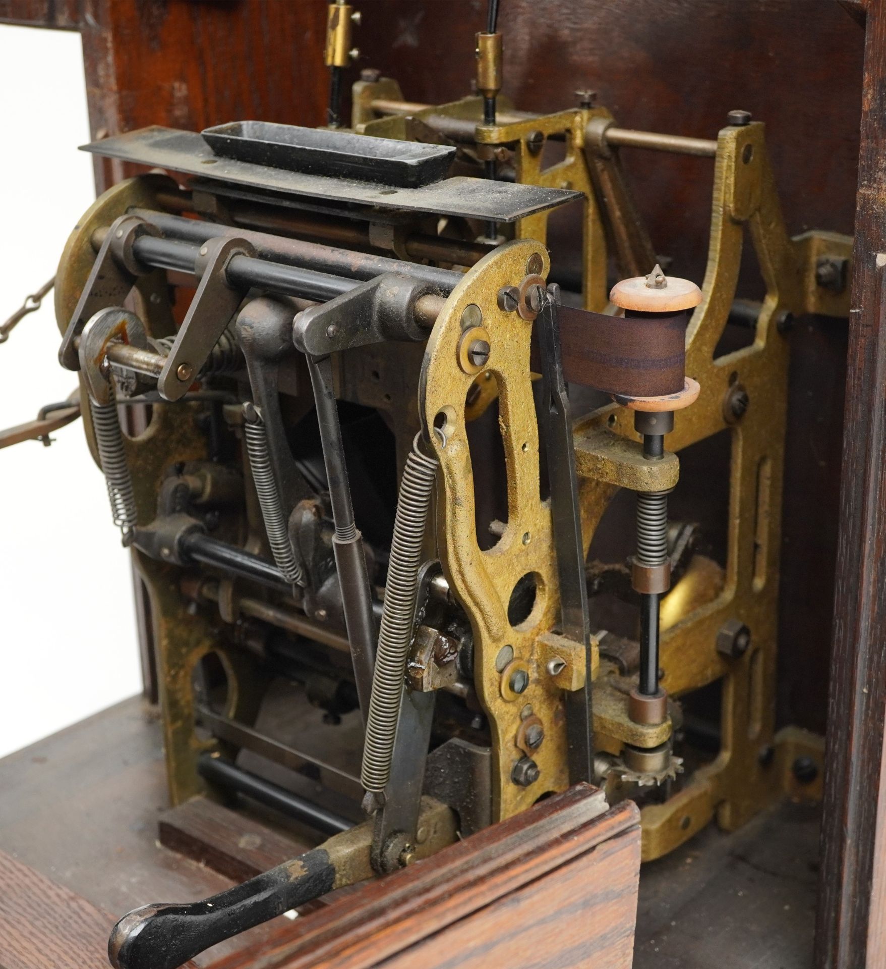 Gledhill-Brook Time Recorders patent oak clocking in machine having circular dial with Roman - Image 11 of 13