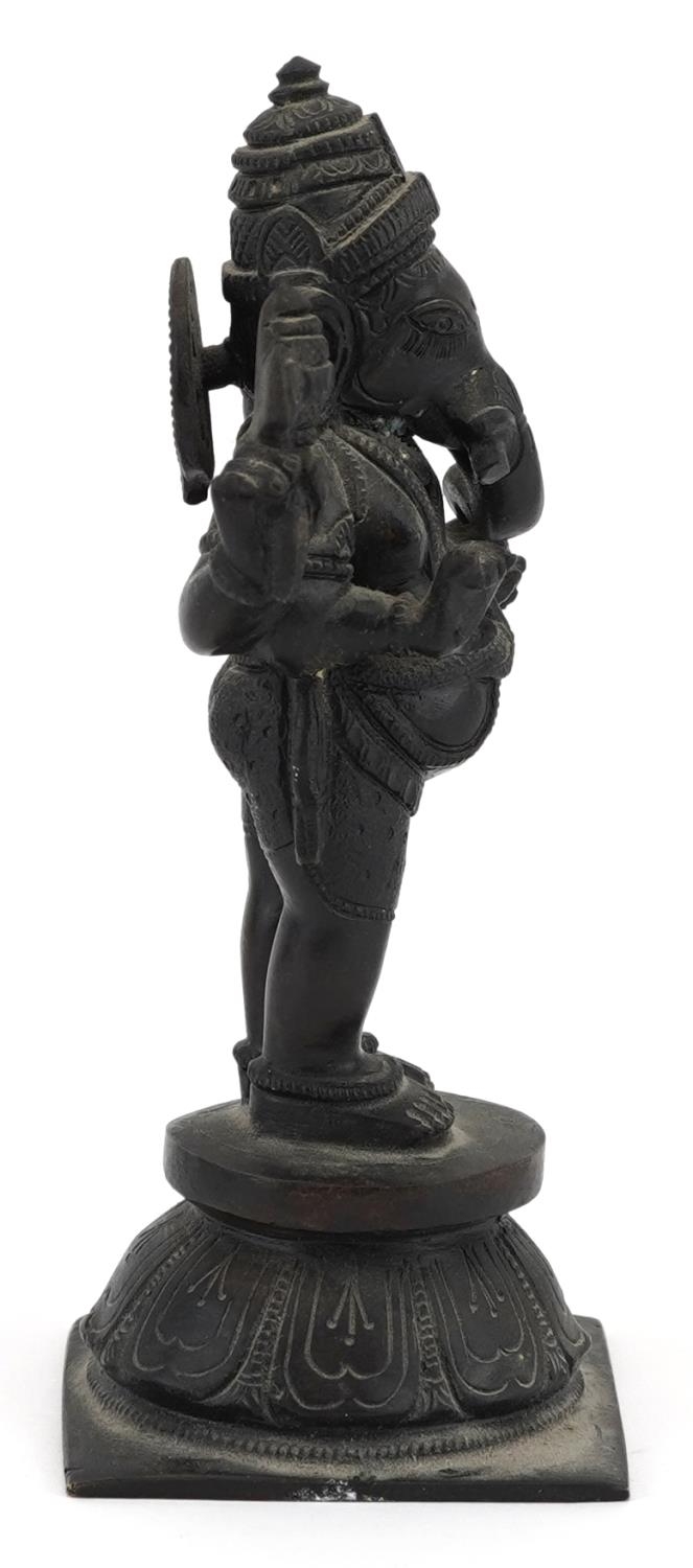 Indian patinated bronze statue of goddess Ganesha, 16cm high - Image 5 of 7