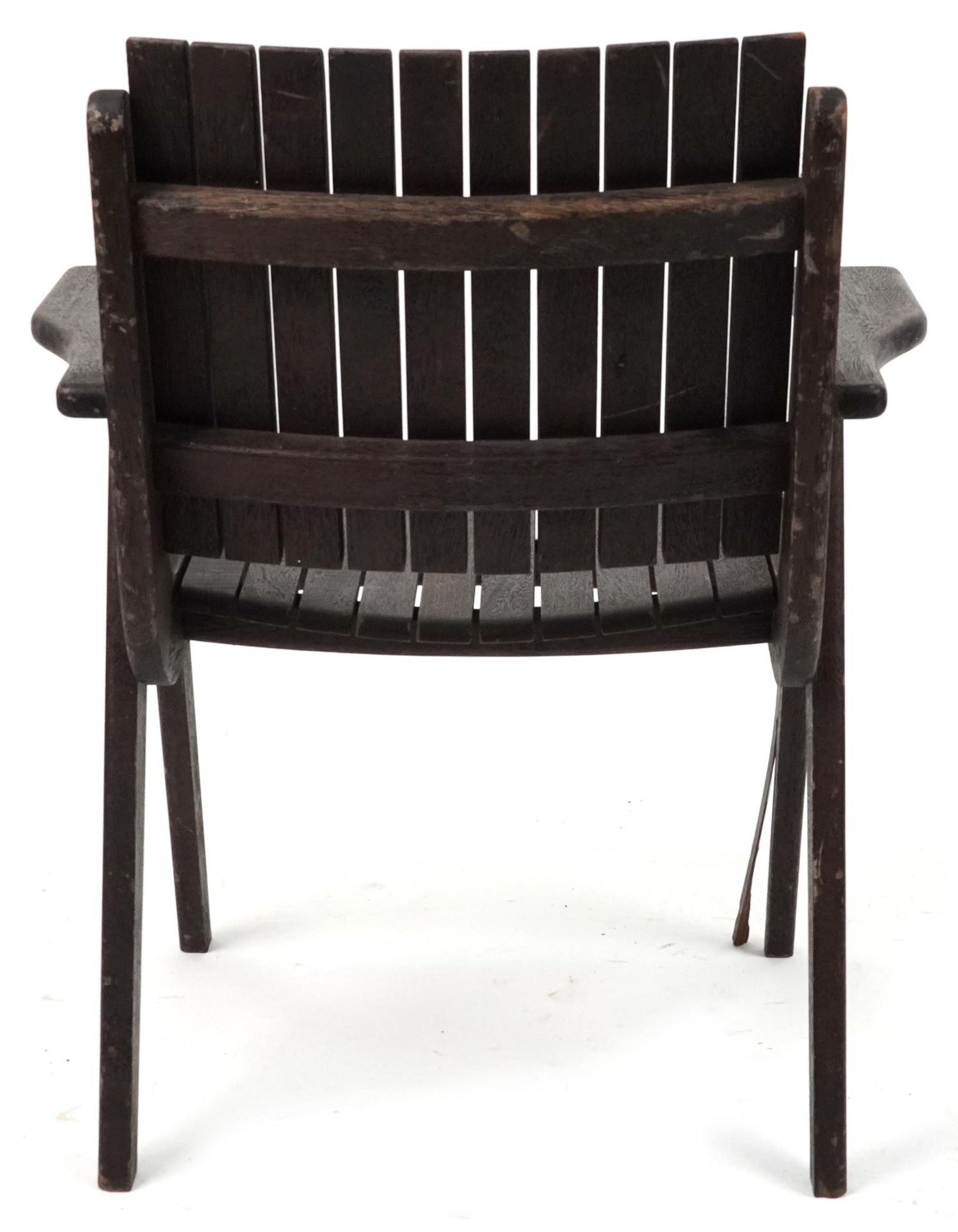 Autoban, stained teak slice chair, 81cm high - Image 4 of 5