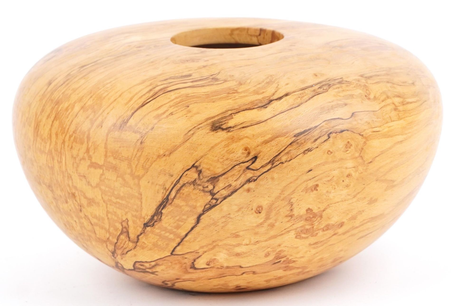 Andy Fortune for The Mulberry Tree Wood Turnery, Isle of Wight turned beechwood vase, 26cm in