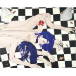 Desperation, three nude figures, surreal school oil on canvas, unframed, 100cm x 81cm