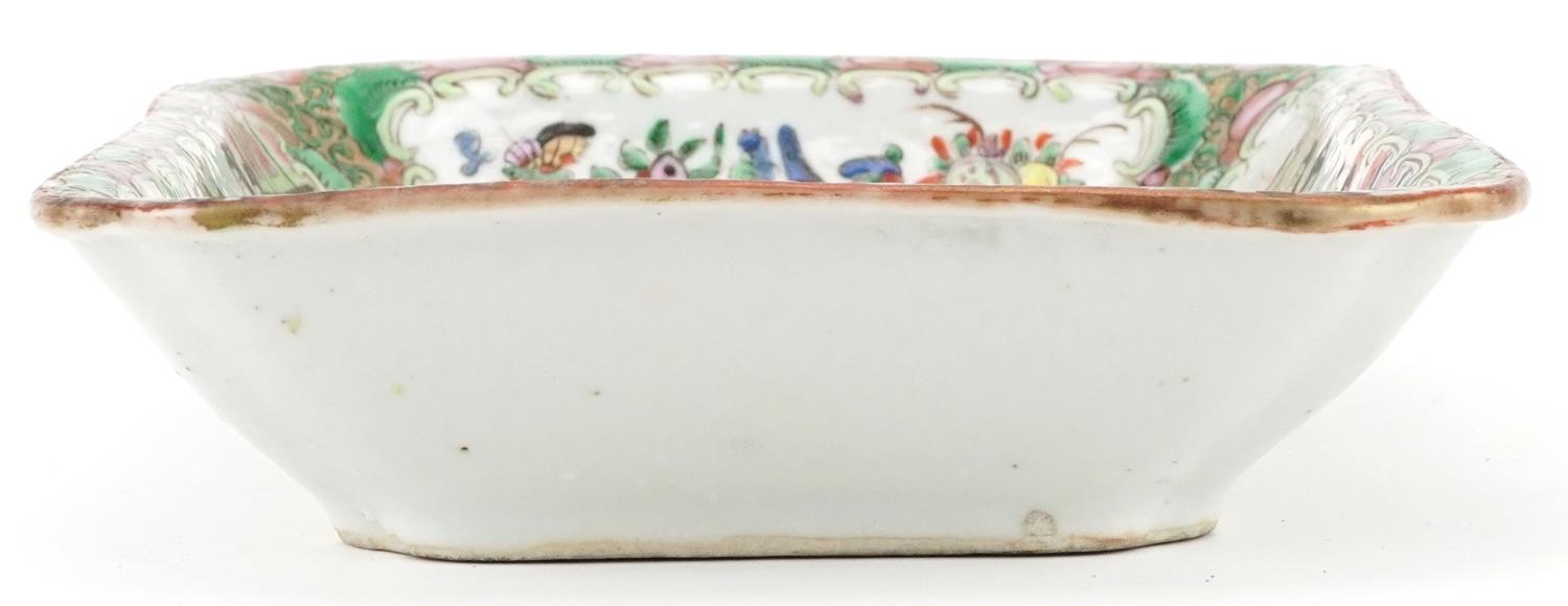Chinese Canton rectangular dish hand painted in the famille rose palette with panels of figures - Image 9 of 11