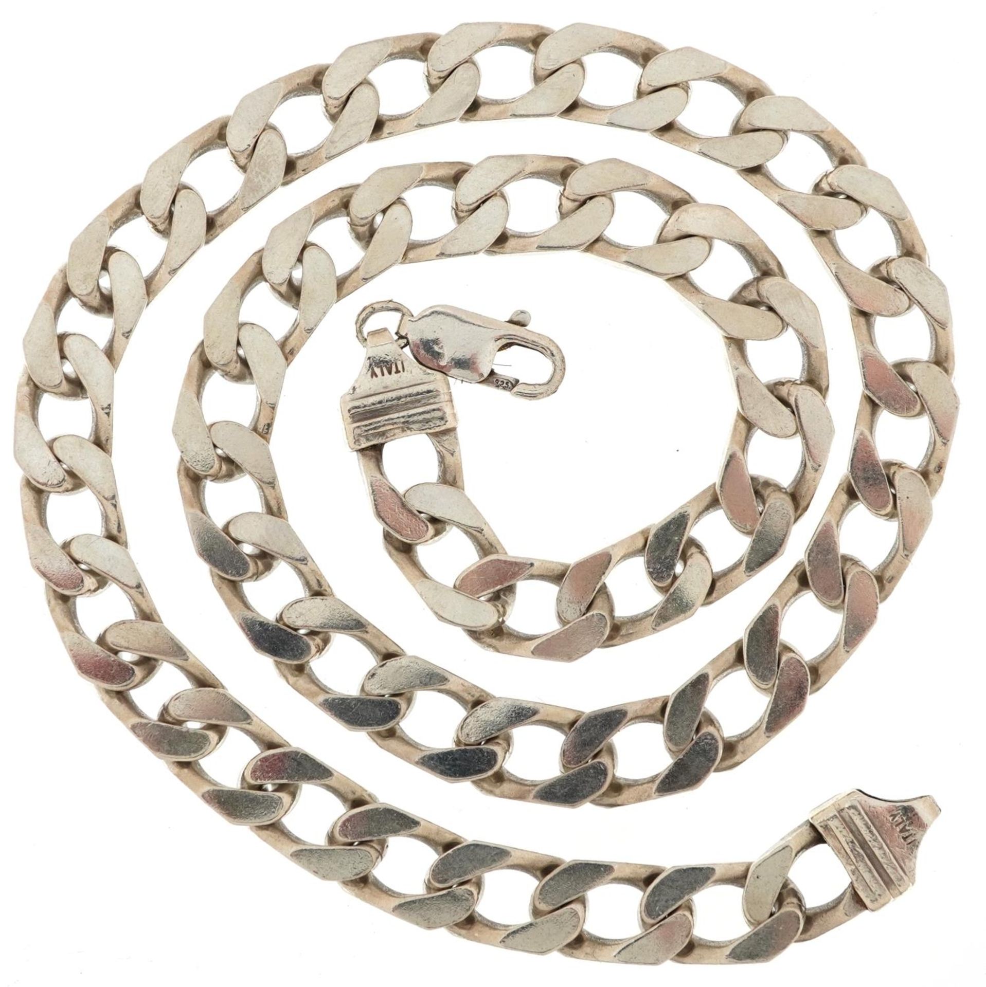 Silver curb link necklace, 46cm in length, 74.0g - Bild 2 aus 3