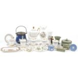 Collectable china including Royal Albert Capri teaware, Wedgwood Jasperware, Wedgwood Clio and
