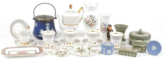 Collectable china including Royal Albert Capri teaware, Wedgwood Jasperware, Wedgwood Clio and