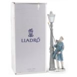 Lladro lamp lighter figure with box, 5205, 47cm high