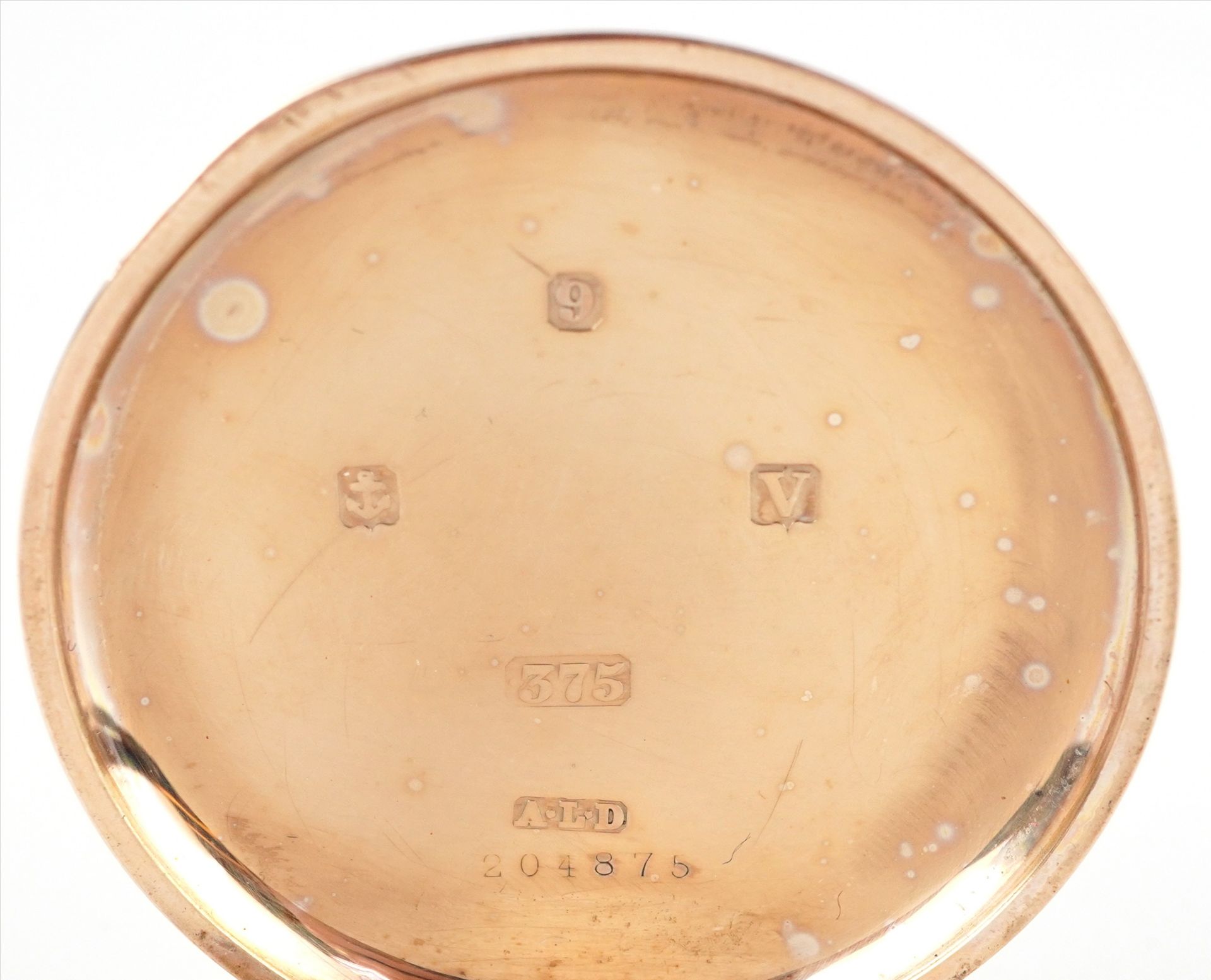 Doxa, gentlemen's 9ct gold open face keyless pocket watch having enamelled and subsidiary dials with - Bild 6 aus 8