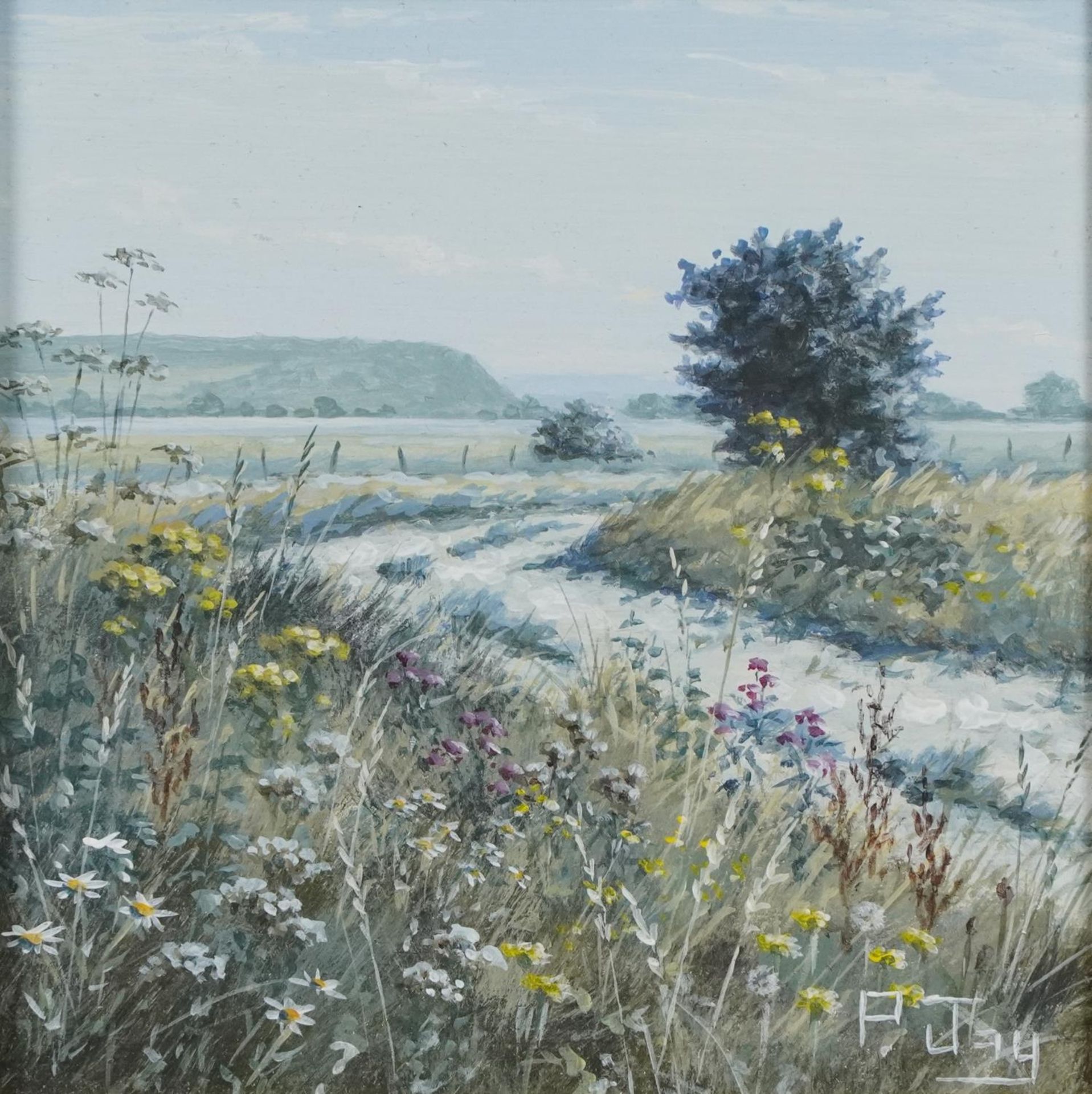 Peter Jay - Snow, Track on the Marsh and Summer on the South Downs, three oil on boards including - Bild 14 aus 20