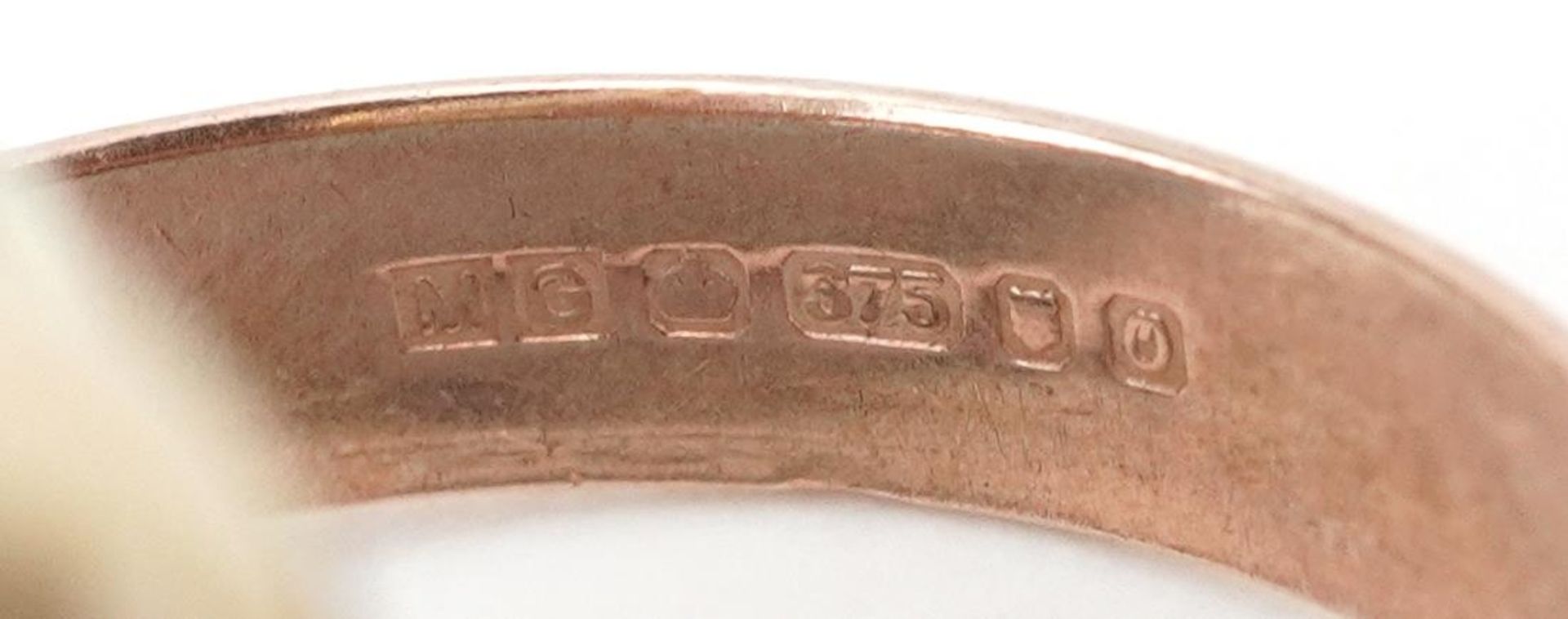 9ct three tone gold Russian wedding ring, size O/P, 6.8g - Bild 4 aus 6