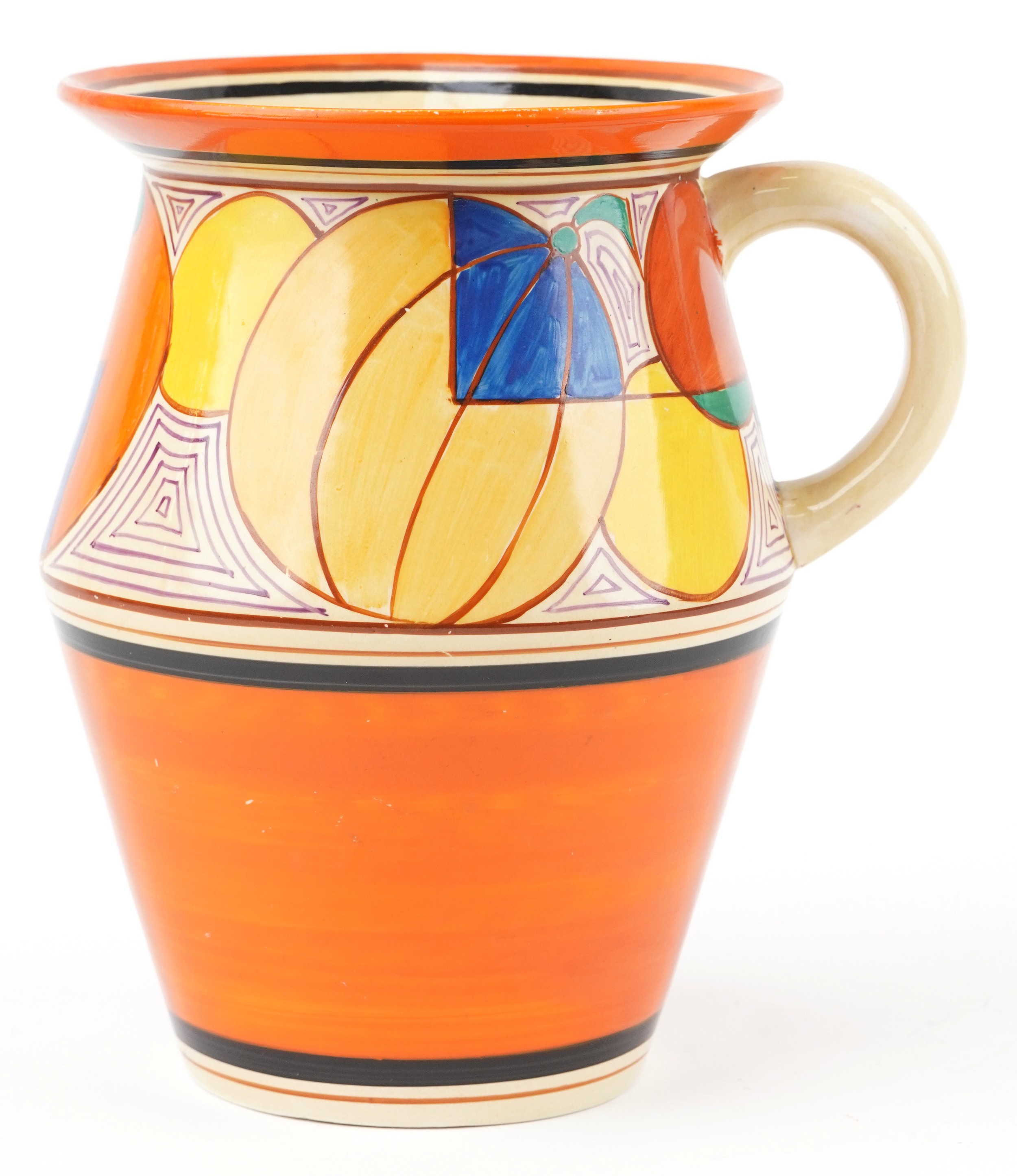 Clarice Cliff, large Art Deco Fantastique Bizarre Tolphin wash jug hand painted in the melon - Image 2 of 8