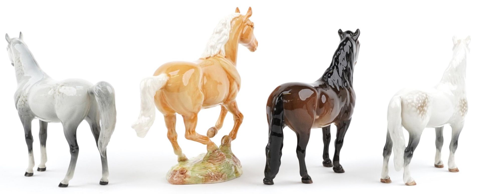 Four Beswick collectable horses including a galloping Palomino numbered 1374, Welsh Mountain pony - Image 2 of 4