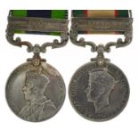 British military inter-war India pair comprising George V General Service medal with North West