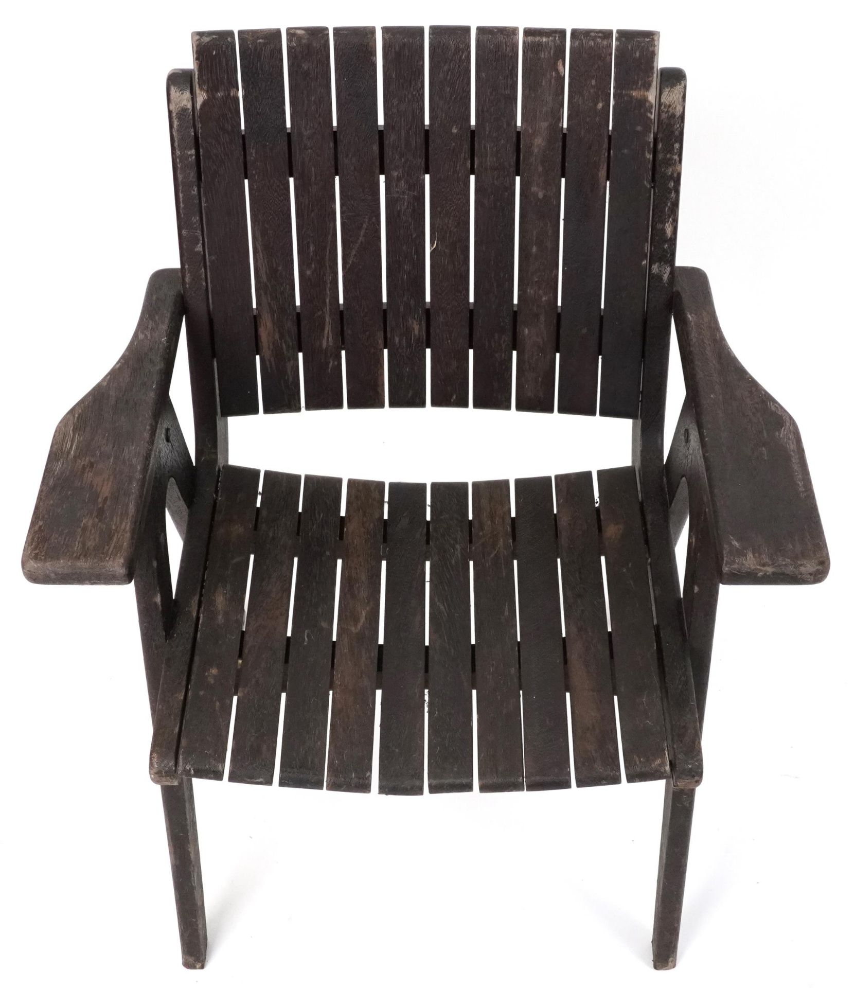 Autoban, stained teak slice chair, 81cm high - Bild 3 aus 5