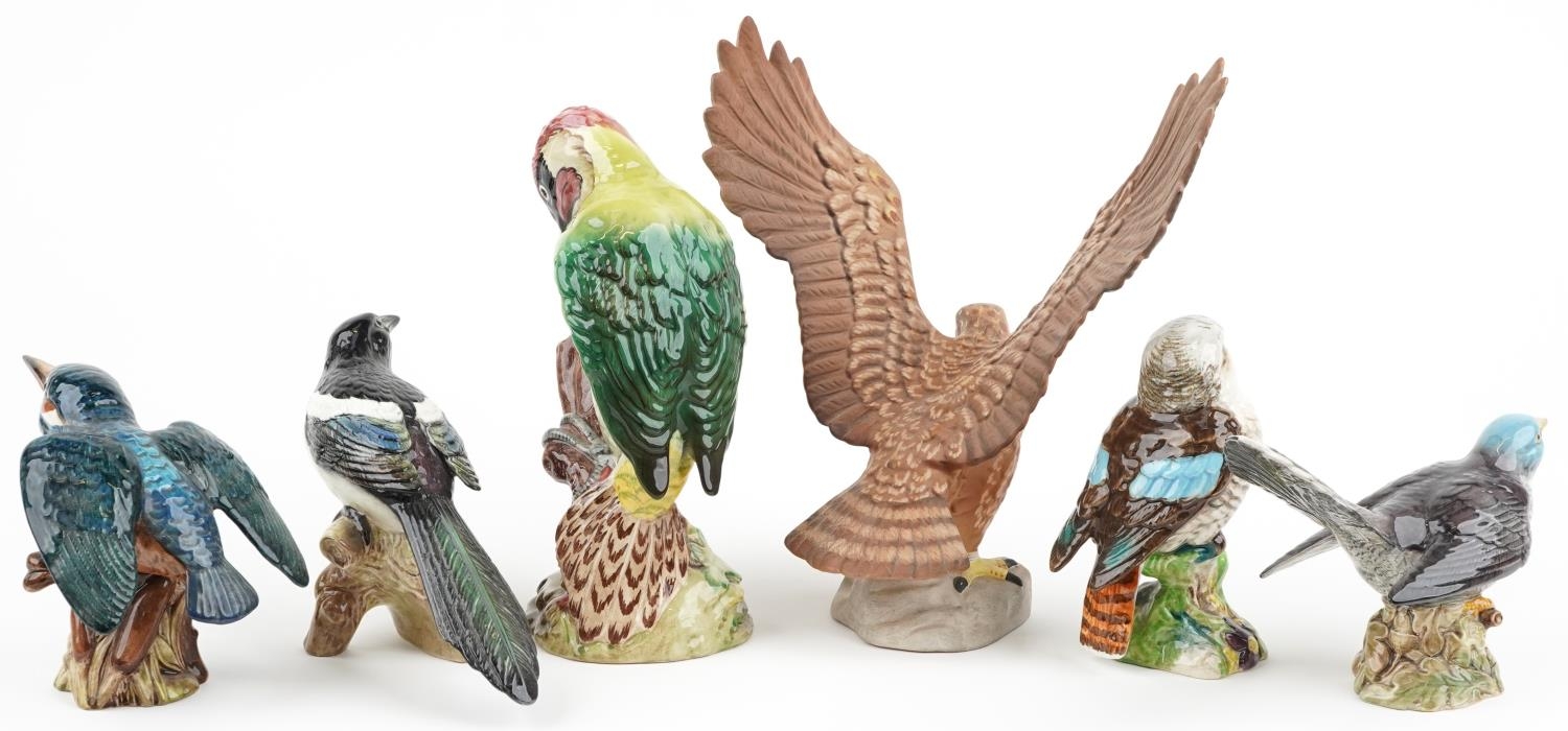 Six Beswick birds including Golden Eagle and Woodpecker, the largest 26cm high - Image 4 of 5