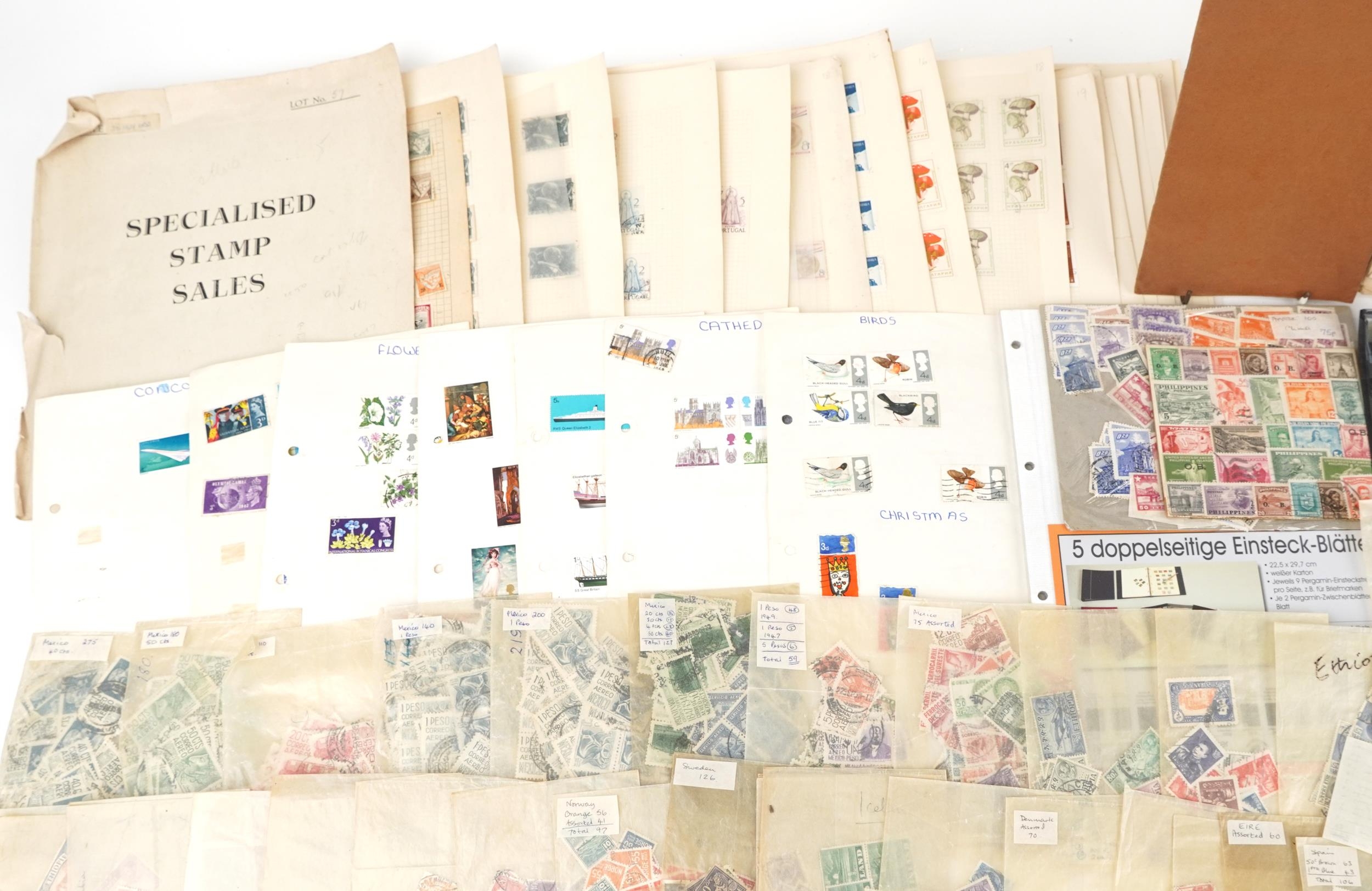Extensive collection of British and world stamps, predominantly arranged on sheets, including China - Image 3 of 14