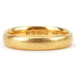 George V 22ct gold wedding band, Birmingham 1930, size M, 4.3g