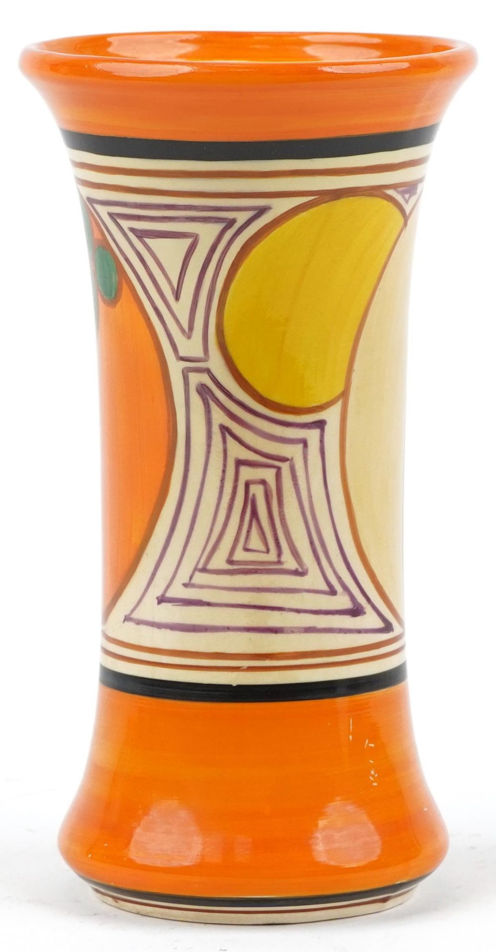 Clarice Cliff, Art Deco Fantastique Bizarre vase hand painted in the melon pattern, numbered 205 - Bild 2 aus 7