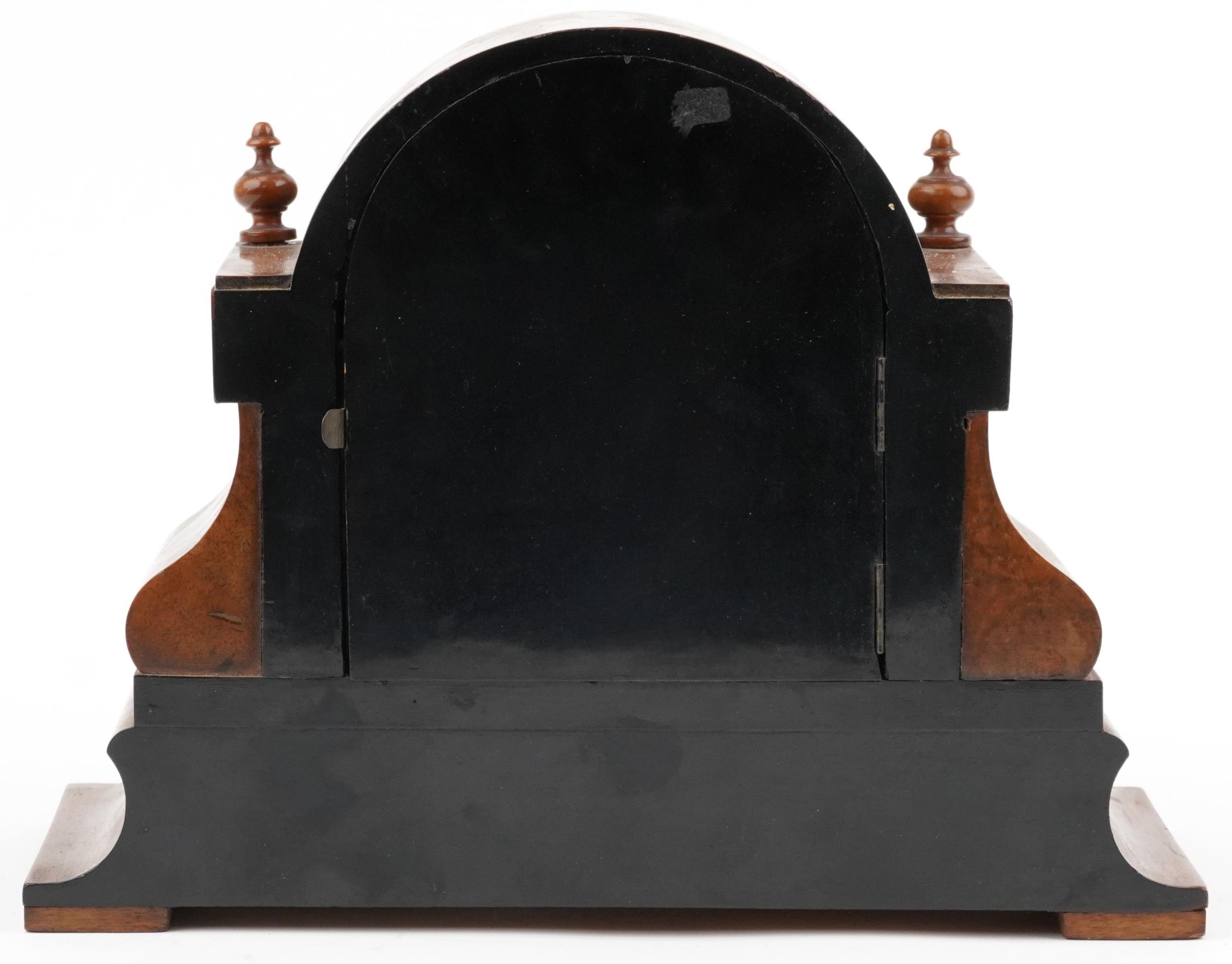 19th century French walnut and ebonised mantle clock with visible Brocot escapement having - Image 2 of 4