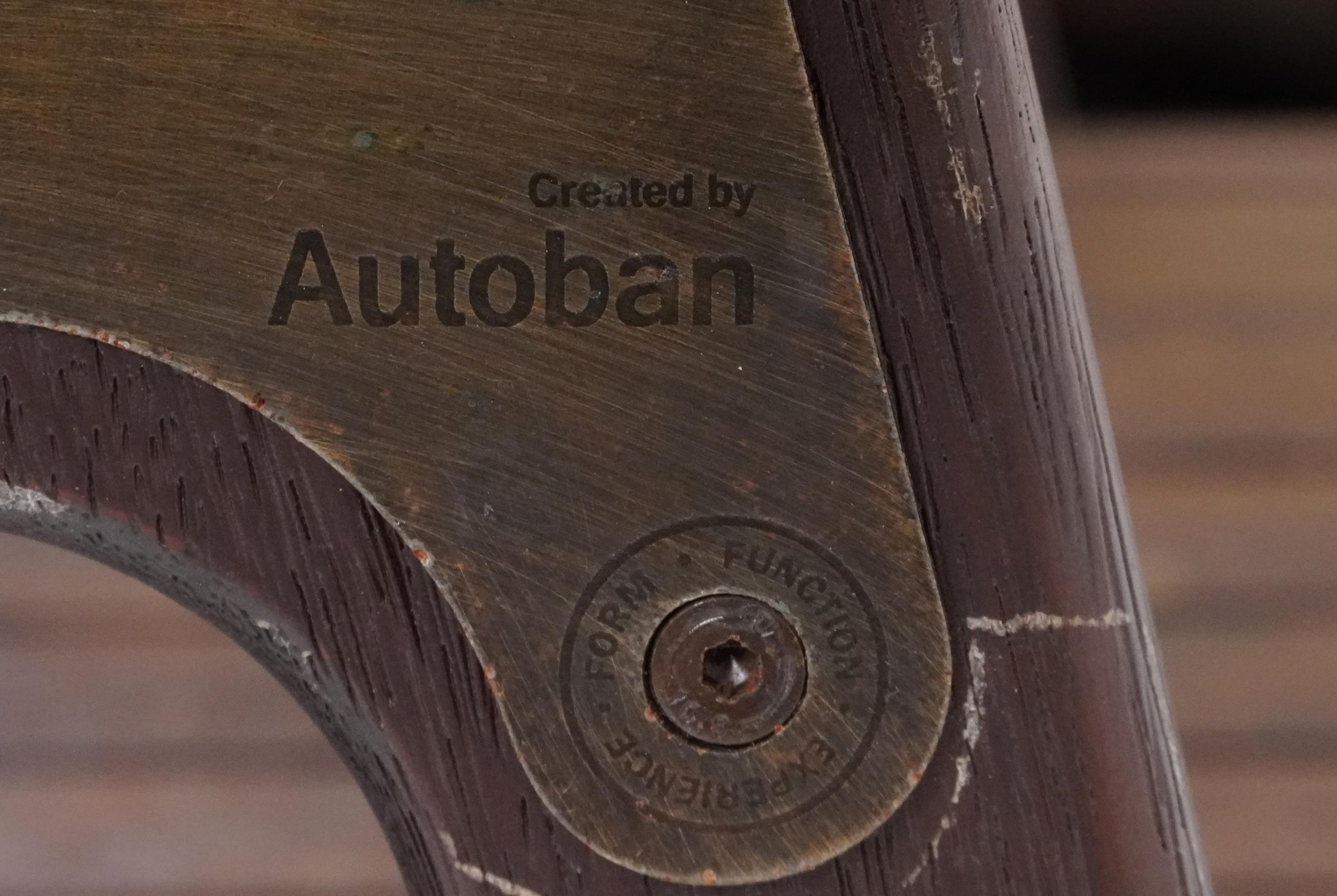 Autoban, stained teak slice chair, 81cm high - Image 5 of 5