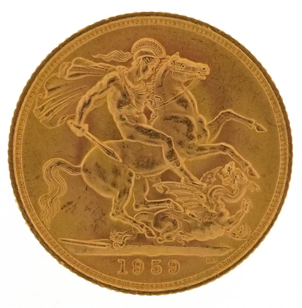 Elizabeth II 1959 gold sovereign