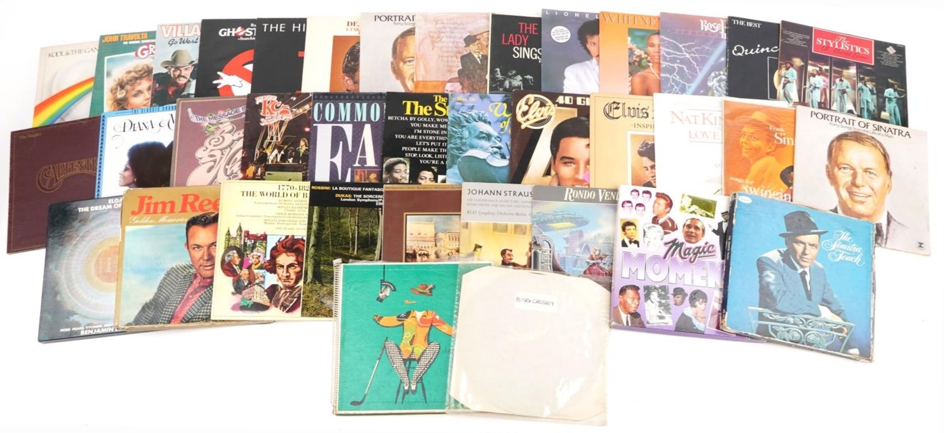 Vinyl LP records, some sound tracks, including Lionel Richie, The Carpenters, Nat King Cole, Frank