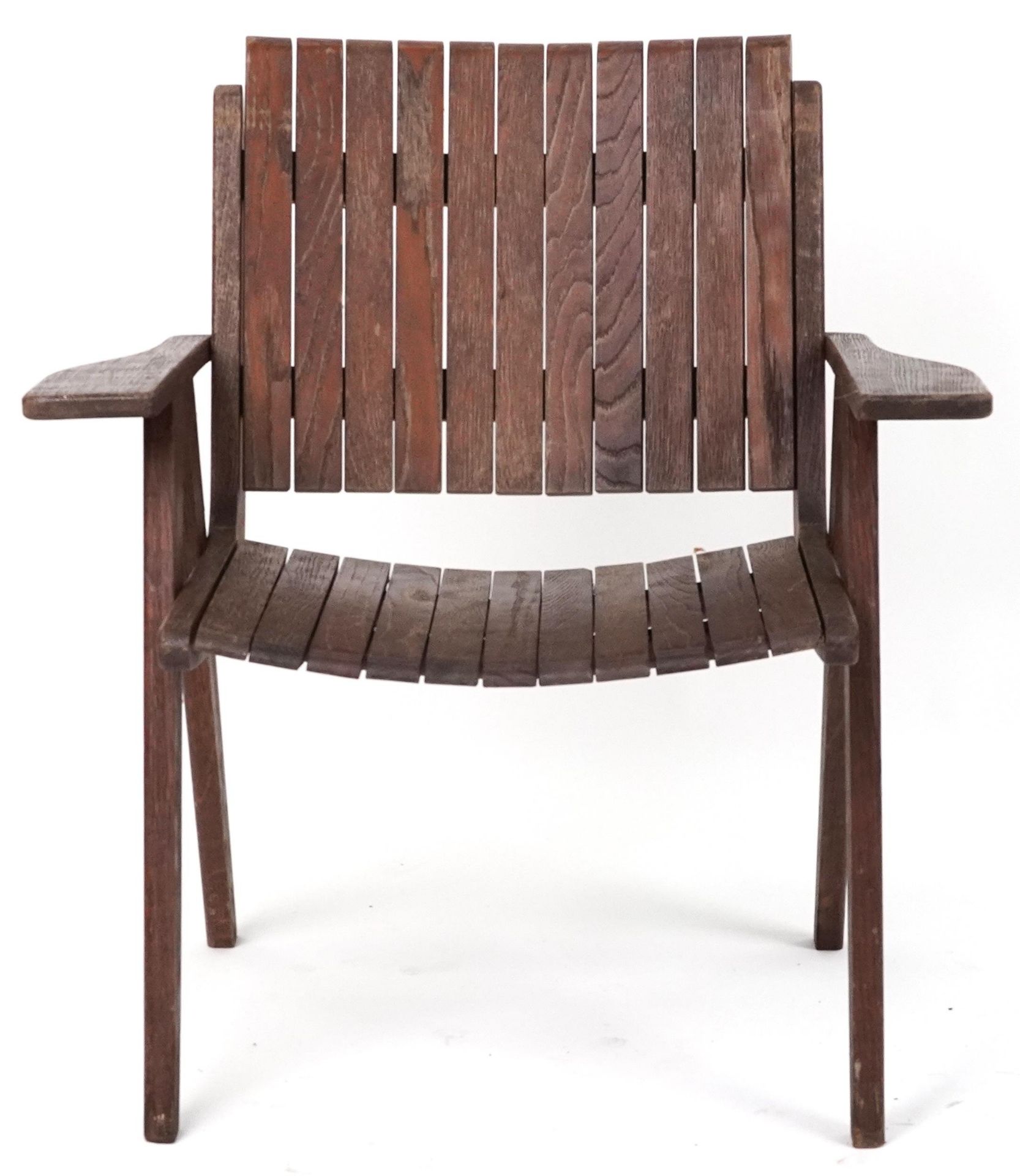 Autoban, stained teak slice chair, 81cm high - Bild 2 aus 4