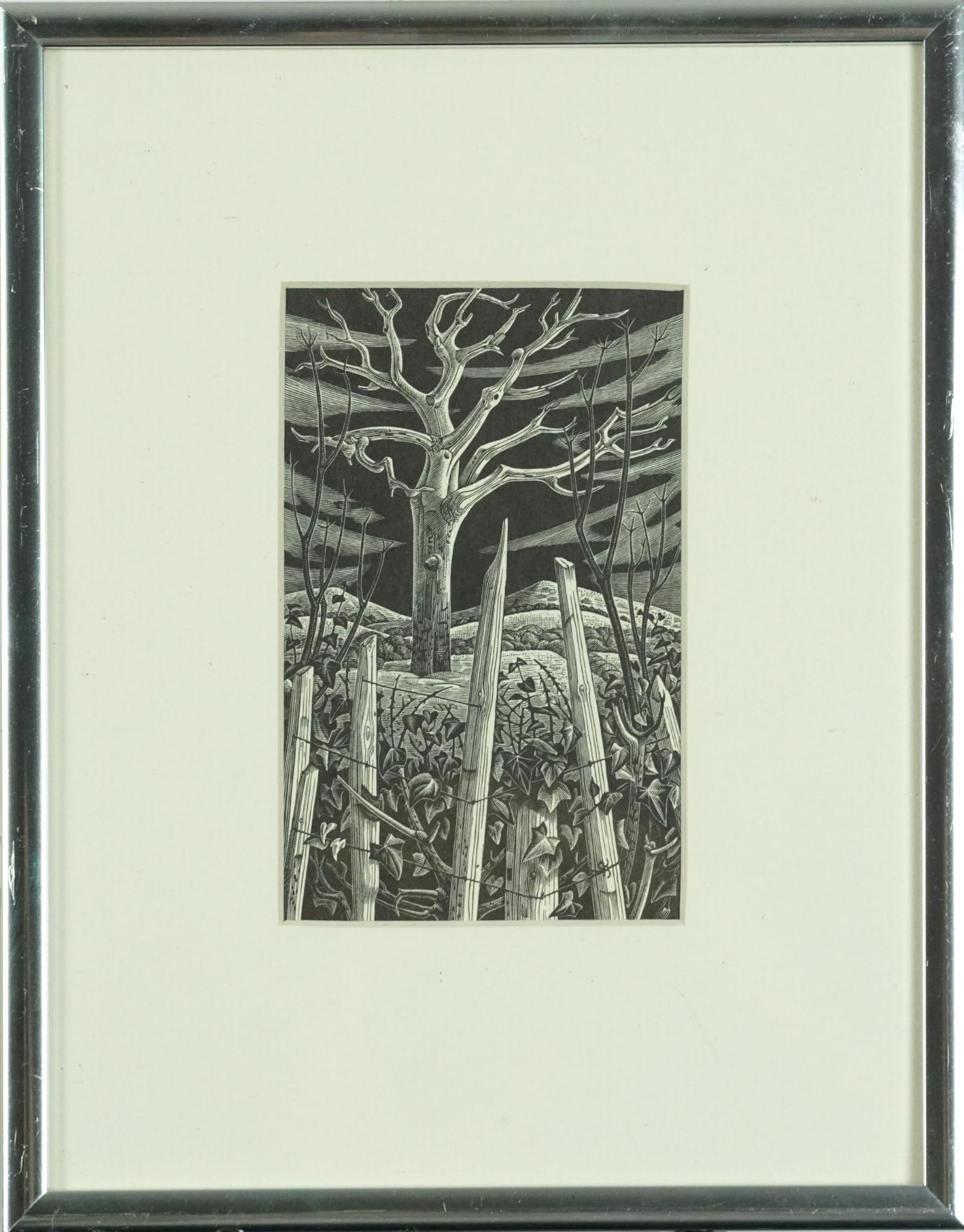 Monica Poole - Winter, wood engraving inscribed Florian Press 1983 verso, mounted, framed and - Image 2 of 4