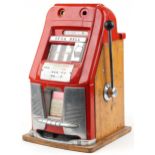 Vintage Sega Bell one armed bandit slot machine, 67cm H x 40cm W x 40cm D