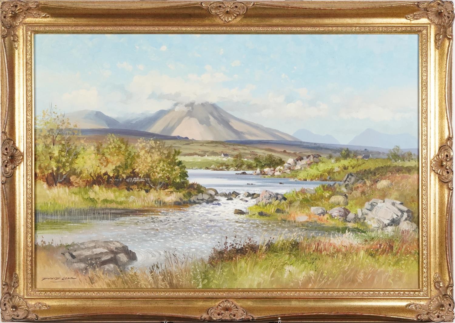 David Long - The Cuillin Hills, Isle of Skye, contemporary oil on canvas, Mellington Gallery label - Image 2 of 7