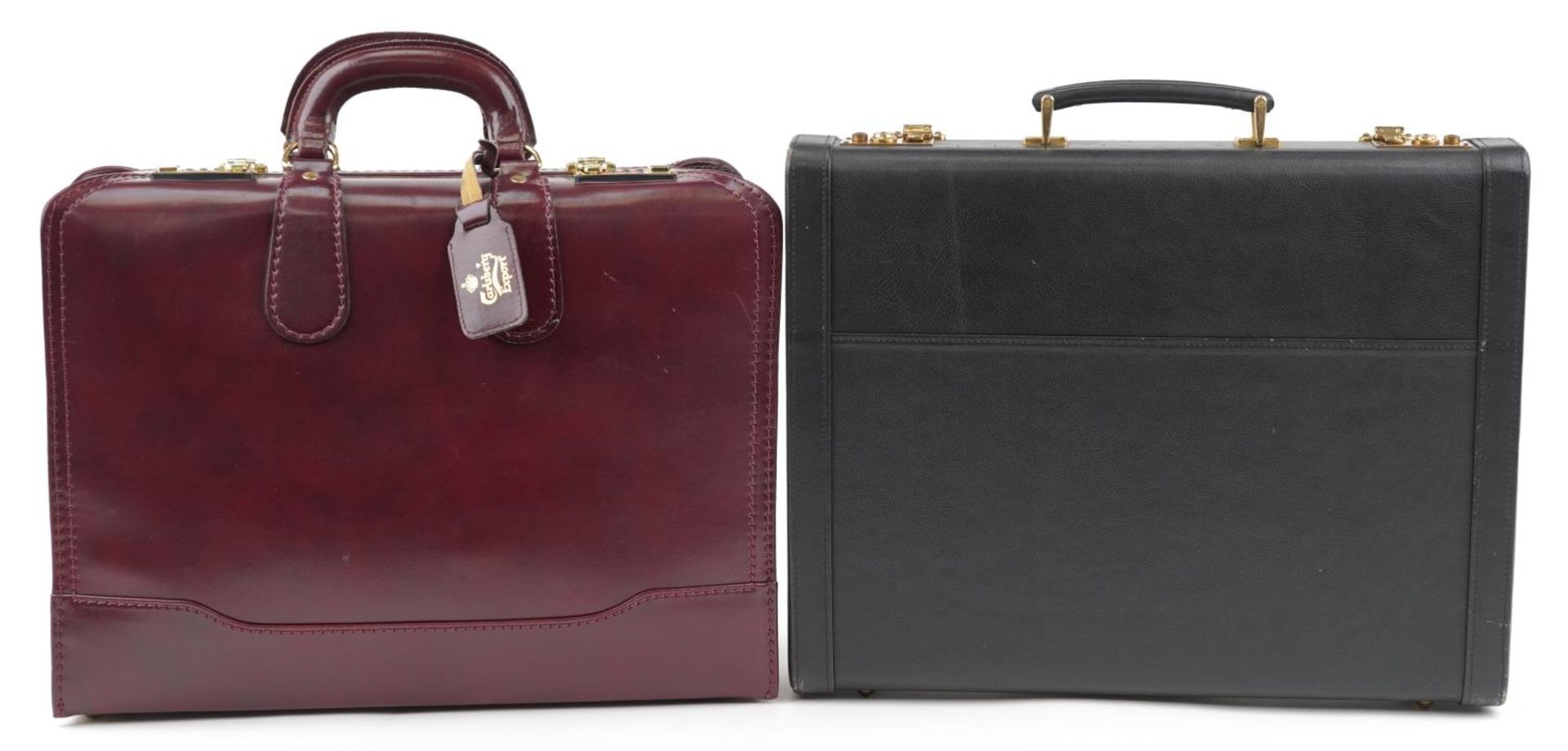 Two vintage leather briefcases including a breweriana interest custom Carlsberg Export burgundy - Bild 8 aus 8