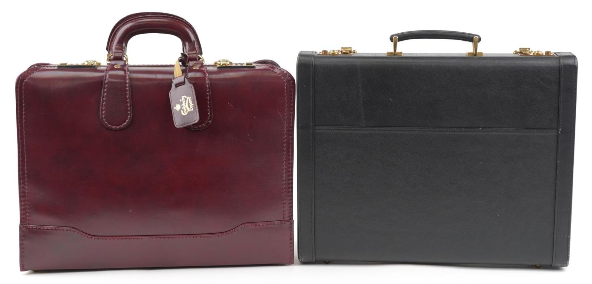 Two vintage leather briefcases including a breweriana interest custom Carlsberg Export burgundy - Image 8 of 8