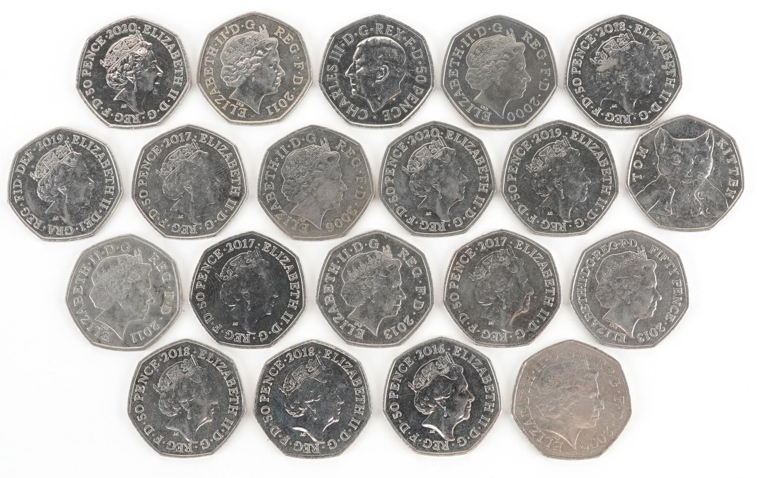 Twenty Elizabeth II fifty pence pieces, various designs including London 2012 Olympics and - Image 4 of 6