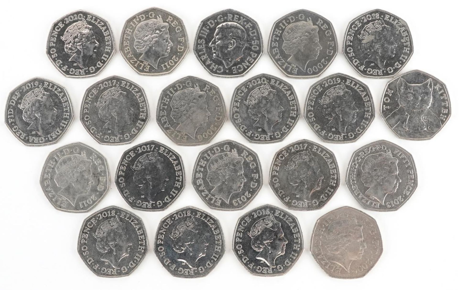 Twenty Elizabeth II fifty pence pieces, various designs including London 2012 Olympics and - Bild 4 aus 6