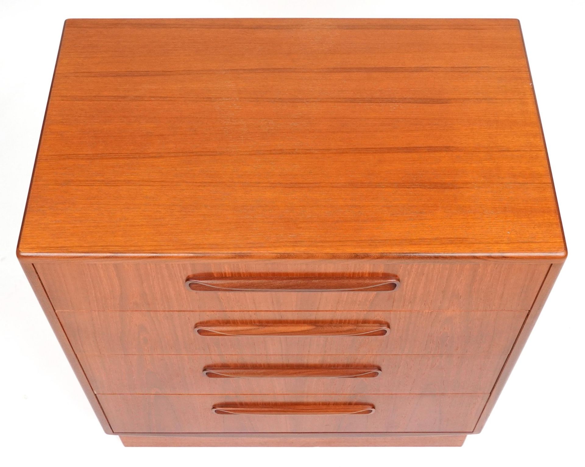 G Plan, Mid century Fresco teak four drawer chest, 76cm H x 72.5cm W x 44.5cm D - Bild 3 aus 5