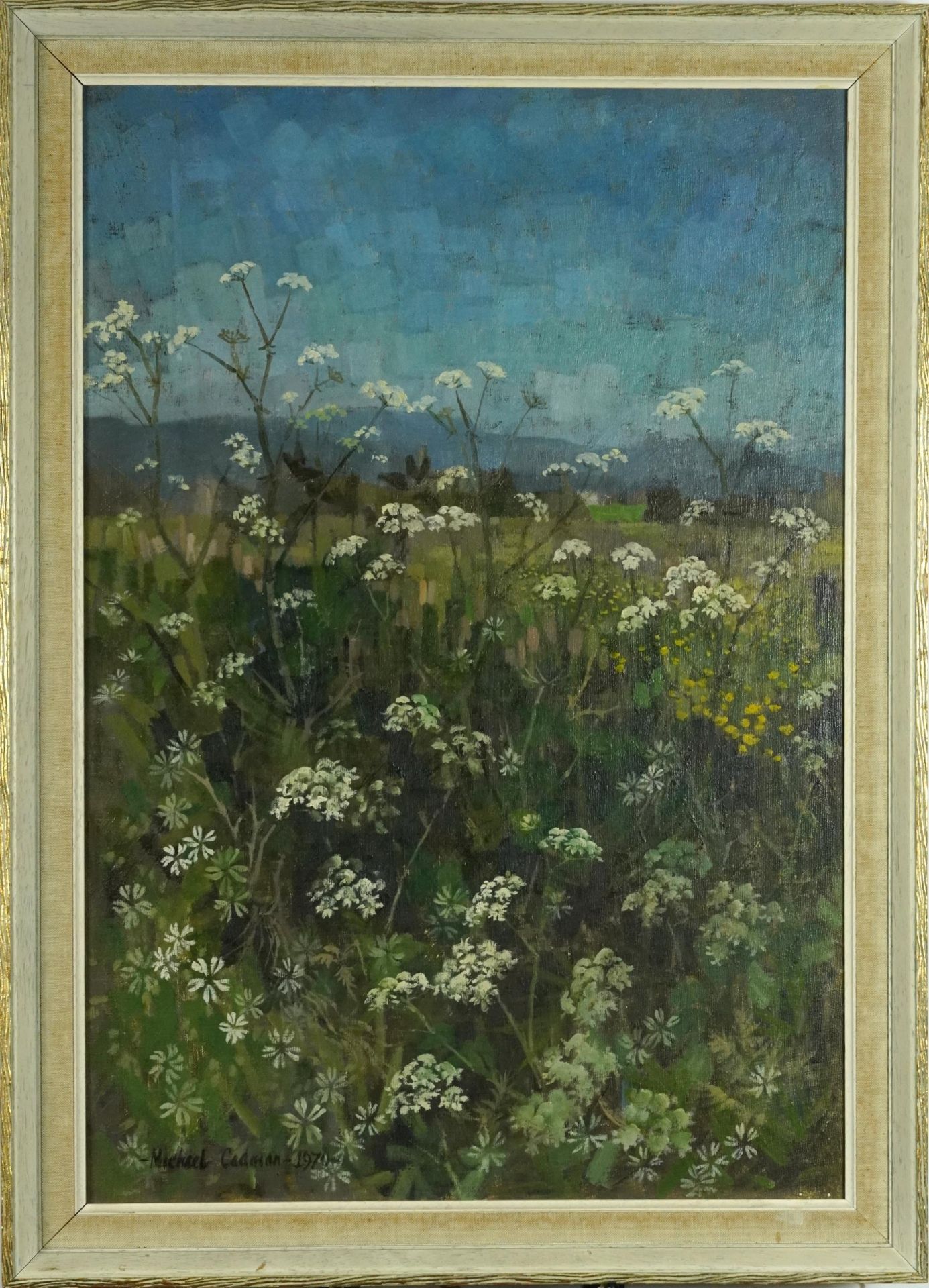 Michael Cadman 1970 - Field of Hemlock, oil on board, mounted and framed, 64cm x 44cm excluding - Image 2 of 4